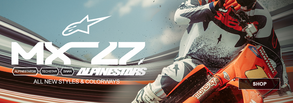 Alpinestars MX twenty seven tech star swan all new styles and colorways, SHOP buton
